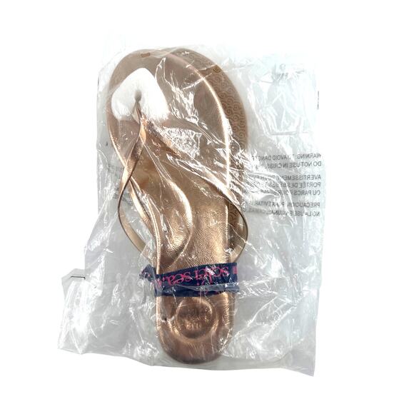 Solei Sea Women's Metallic Gold Copa Flip Flop Sandals Size 9 - Picture 3 of 9